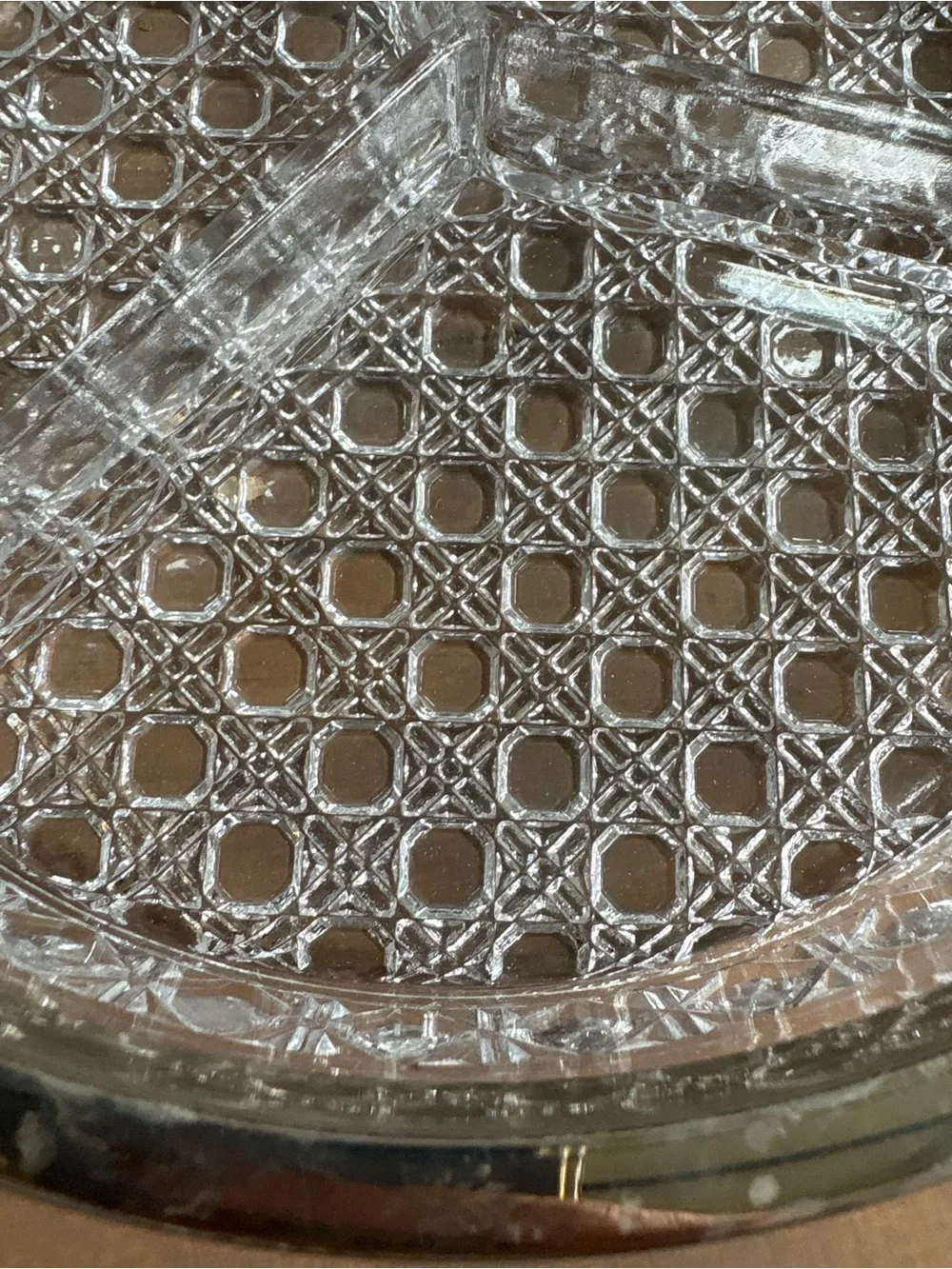 Clear Glass Divided Serving Tray with Silver Rim
